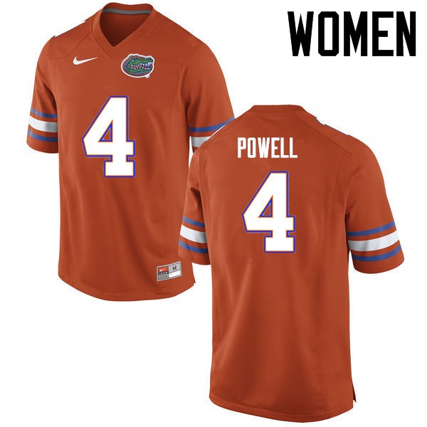 Florida Gators Women #4 Brandon Powell College Football Jerseys Orange